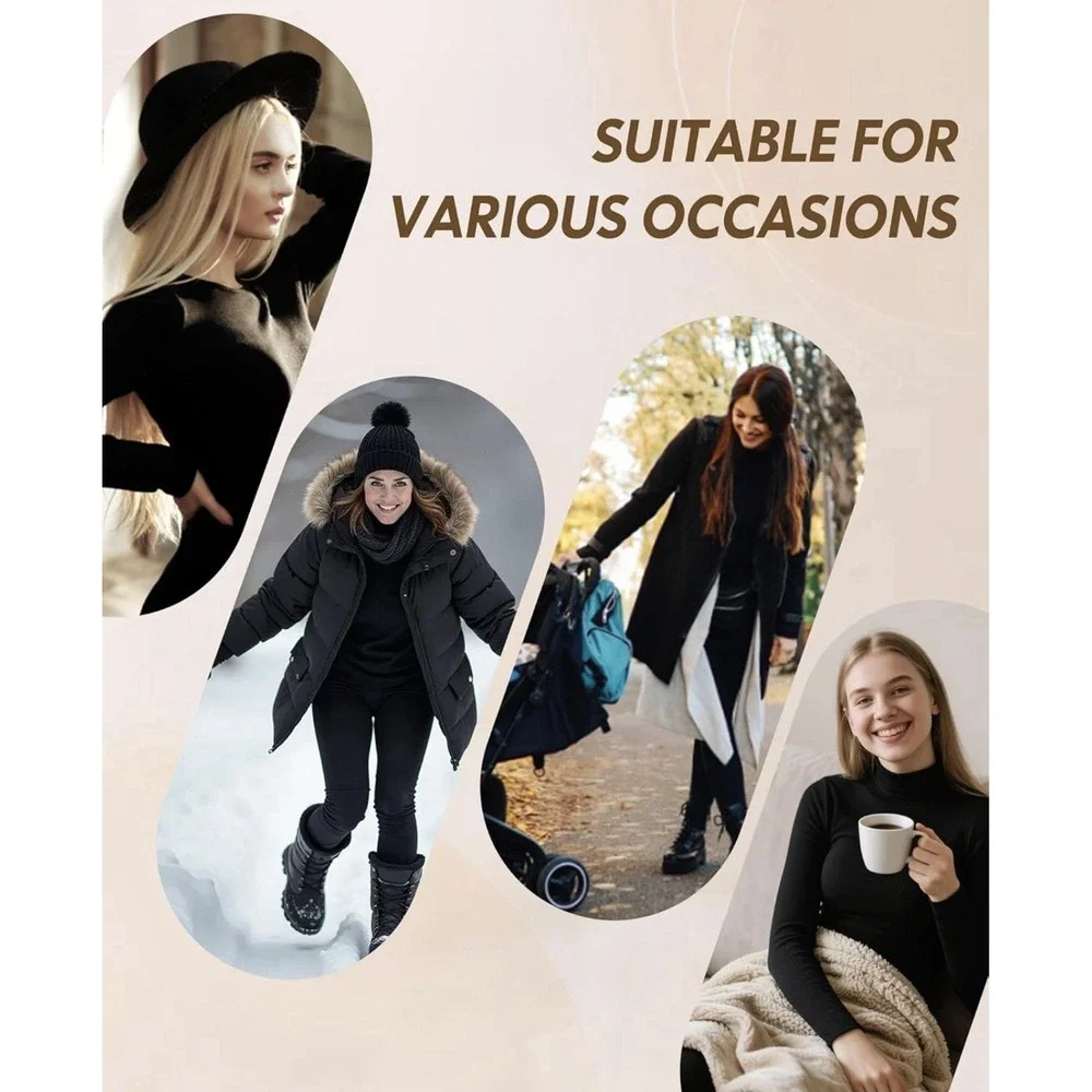 CL Convallaria 2-Pack Black Thermal Fleece Lined Top Shirt Sz XS NWT Underwear F - Picture 8 of 13